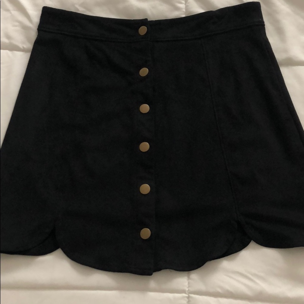Black PacSun mini button up skirt